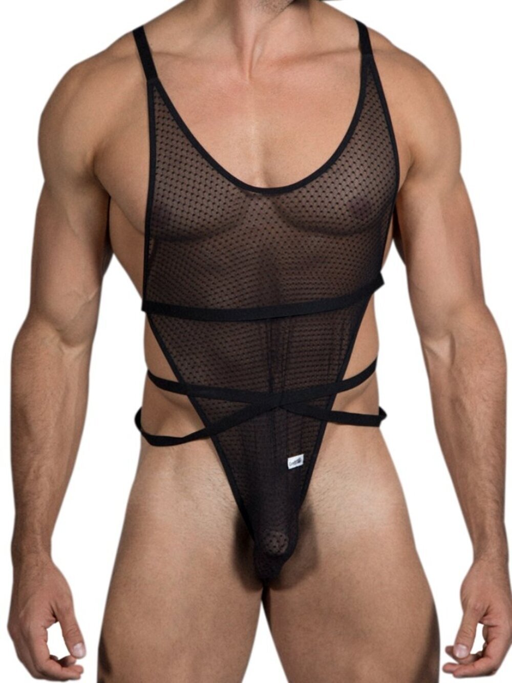 [XL] Candyman Mesh Strap Wrapping Bodysuit 99484
